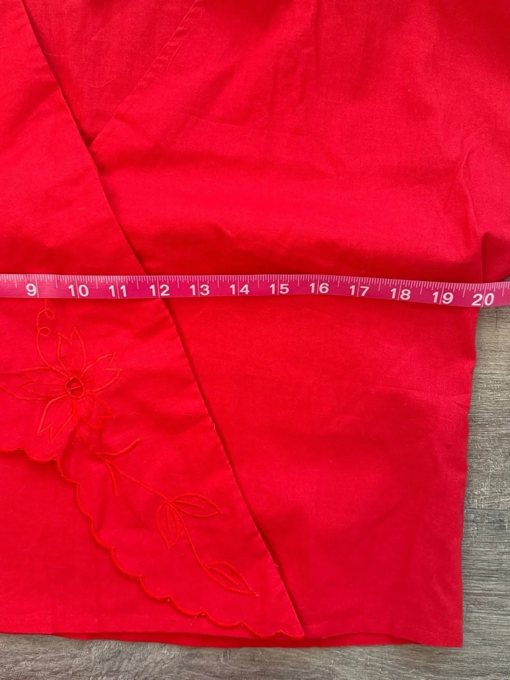 Vintage 70s 80s Splendid Red Cotton Embroidered 2 Piece Matching Skirt Set M
